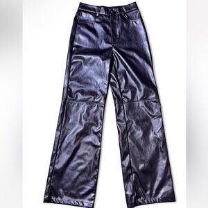Faux leather Black Wide Leg pants XS